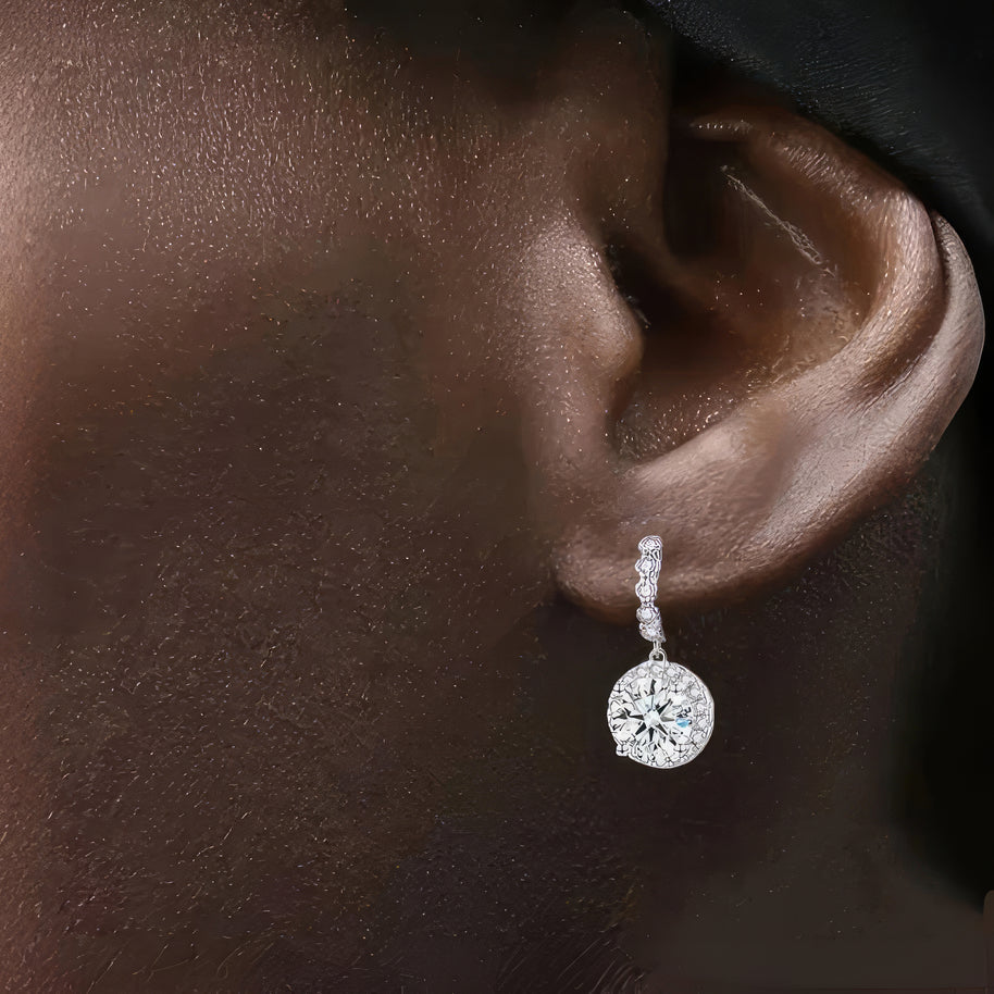 S925 Sterling Silver Moissanite Stud Earrings For Women's