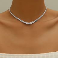 925 Sterling Silver Moissanite Diamond Chain Necklaces for Women