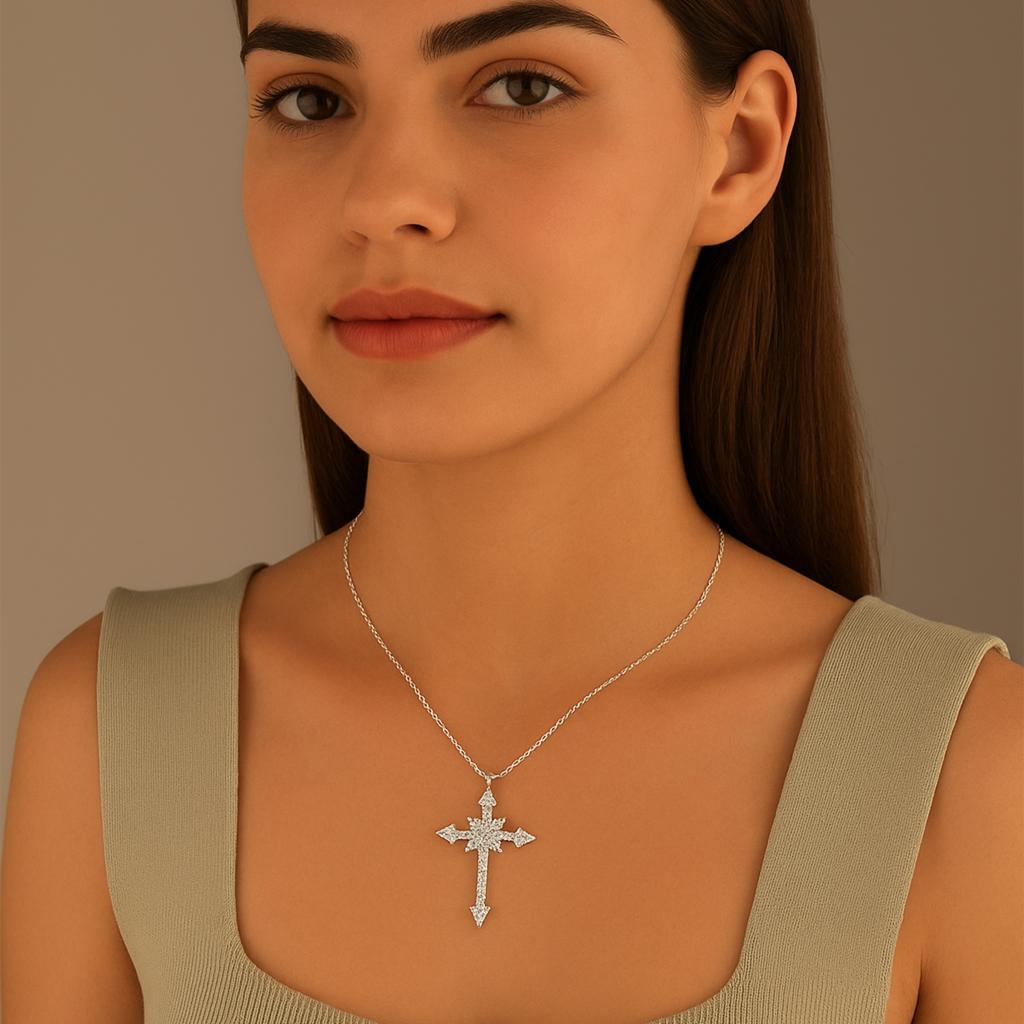925 Silver Moissanite Pendant Diamonds Necklace