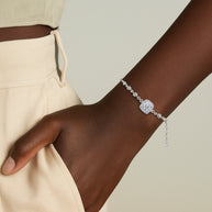 S925 Sterling Silver Moissanite Ladies Bracelet