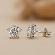 S925 Silver  Moissanite Snowflake Earrings for Women