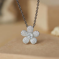 925 Sterling Silver Pendant Moissanite Necklace For Women