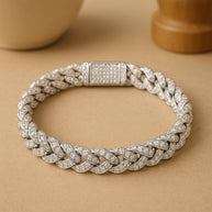 S925 Silver Moissanite Cuban Chain Luxurious Bracelet For Men and Women