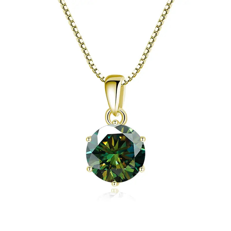 Moissanite Pendant & Chain - Gold Plated