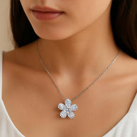925 Sterling Silver Pendant Moissanite Necklace For Women