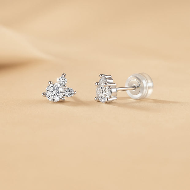 925 Sterling Silver Moissanite Diamond Wedding Engagement Stud Earrings