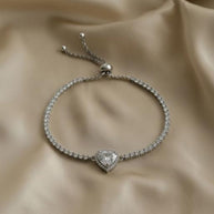 S925 silver women's bracelet Moissanite heart type women's jewelry