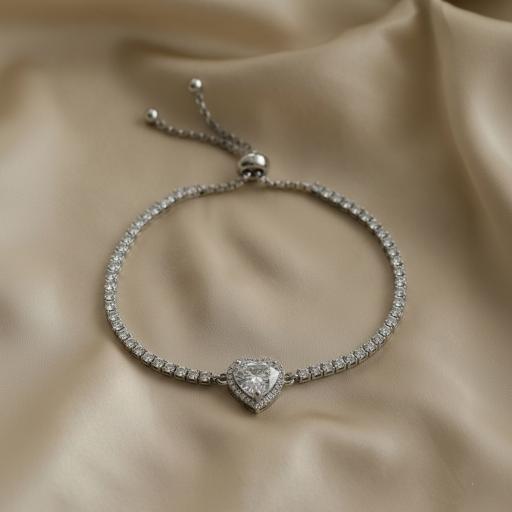 S925 silver women's bracelet Moissanite heart type women's jewelry