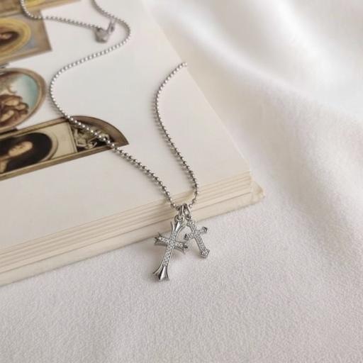 S925 Sterling Silver Cross Pendant Necklace for Men Women