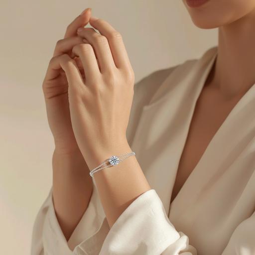 925 Sterling Silver Diamond Moissanite Bracelet