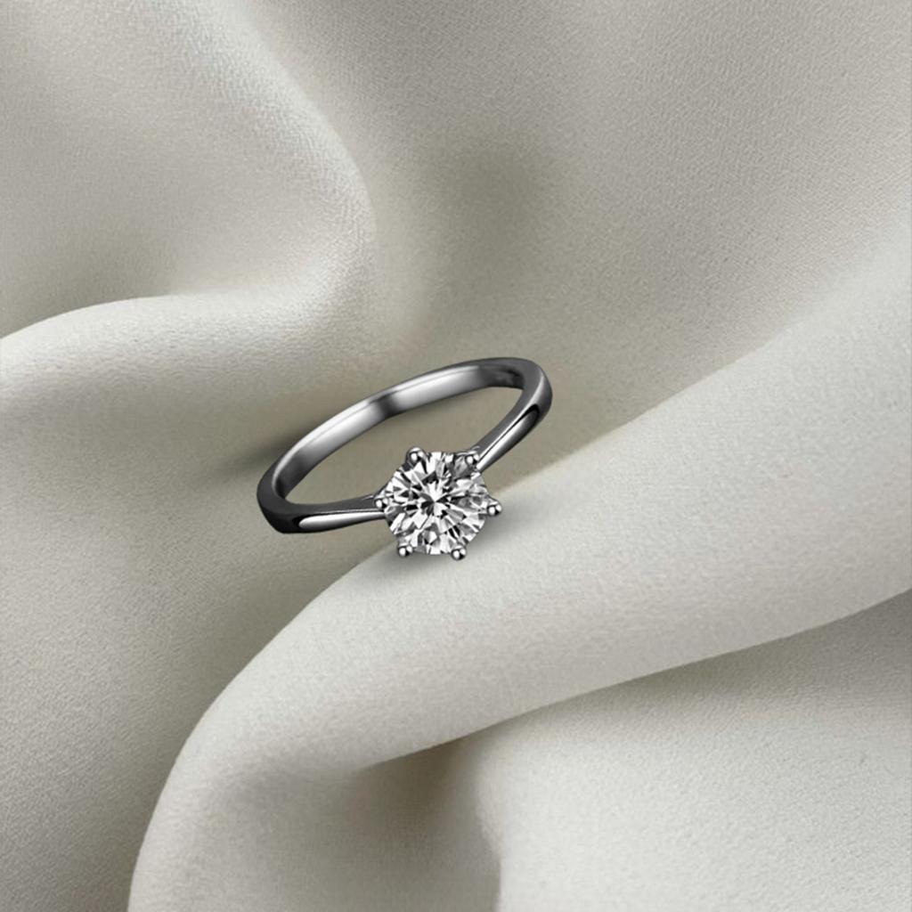 925 Sterling Silver Moisannite Diamond Ring