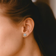 925 Sterling Silver Moissanite Diamond Star Stud Earrings for Women