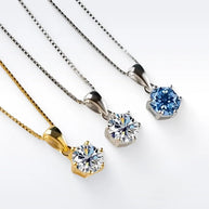 Moissanite Pendant & Chain - Gold Plated