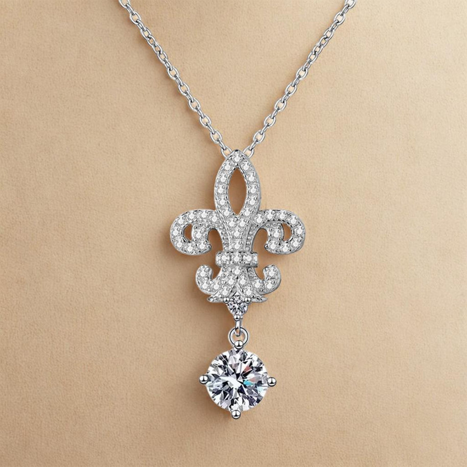 925 Sterling Silver Plated White Gold Diamond Necklaces For Women