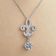 925 Sterling Silver Plated White Gold Diamond Necklaces For Women