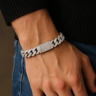 S925 Silver Moissanite Cuban Chain Luxurious Bracelet For Men and Women