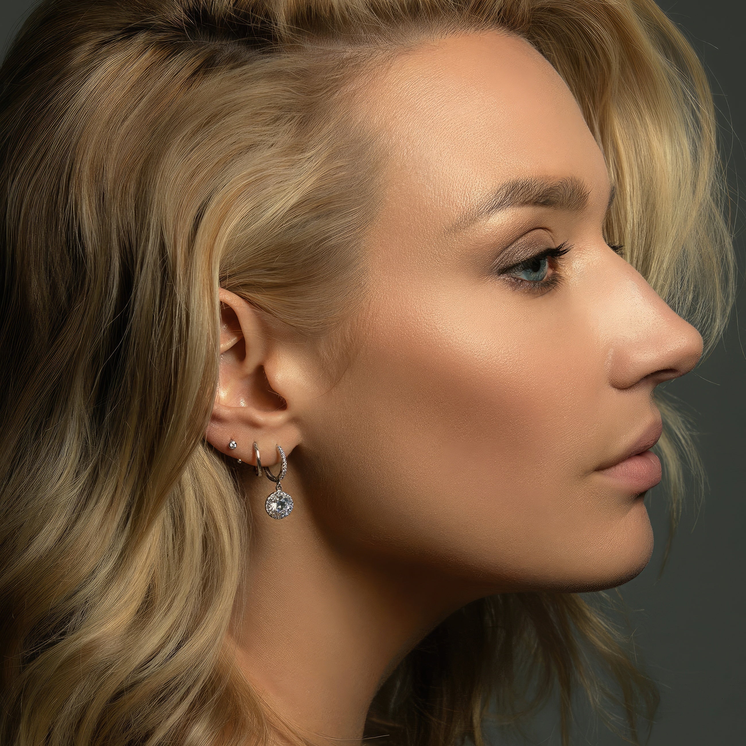 S925 Sterling Silver Moissanite Stud Earrings For Women's