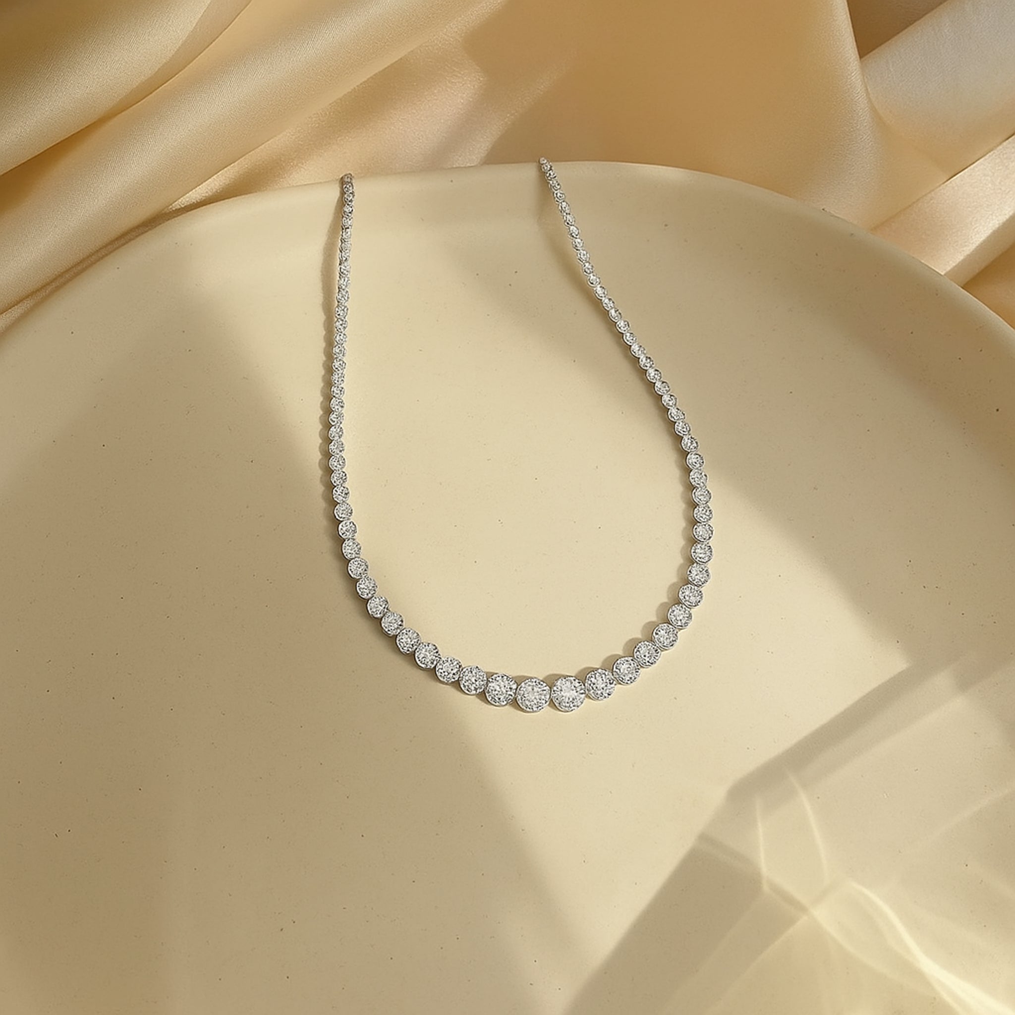925 Sterling Silver Moissanite Diamond Chain Necklaces for Women