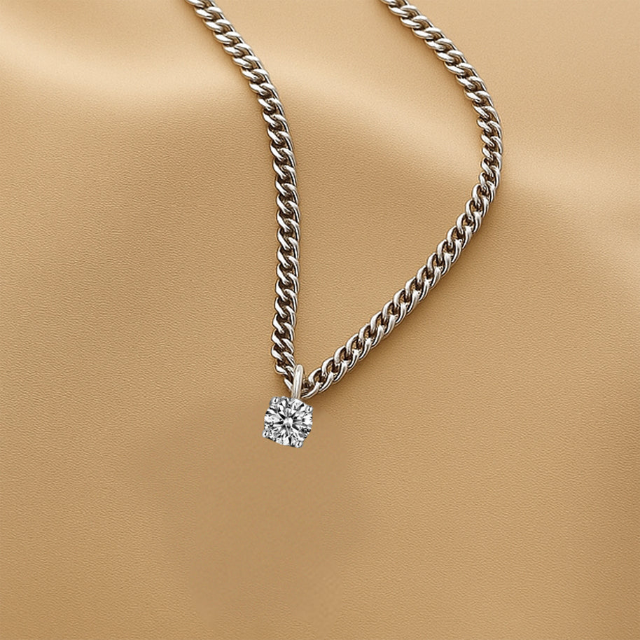 925 Sterling Silver Moissanite Necklace for Women And Men