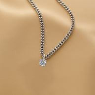 925 Sterling Silver Moissanite Necklace for Women And Men