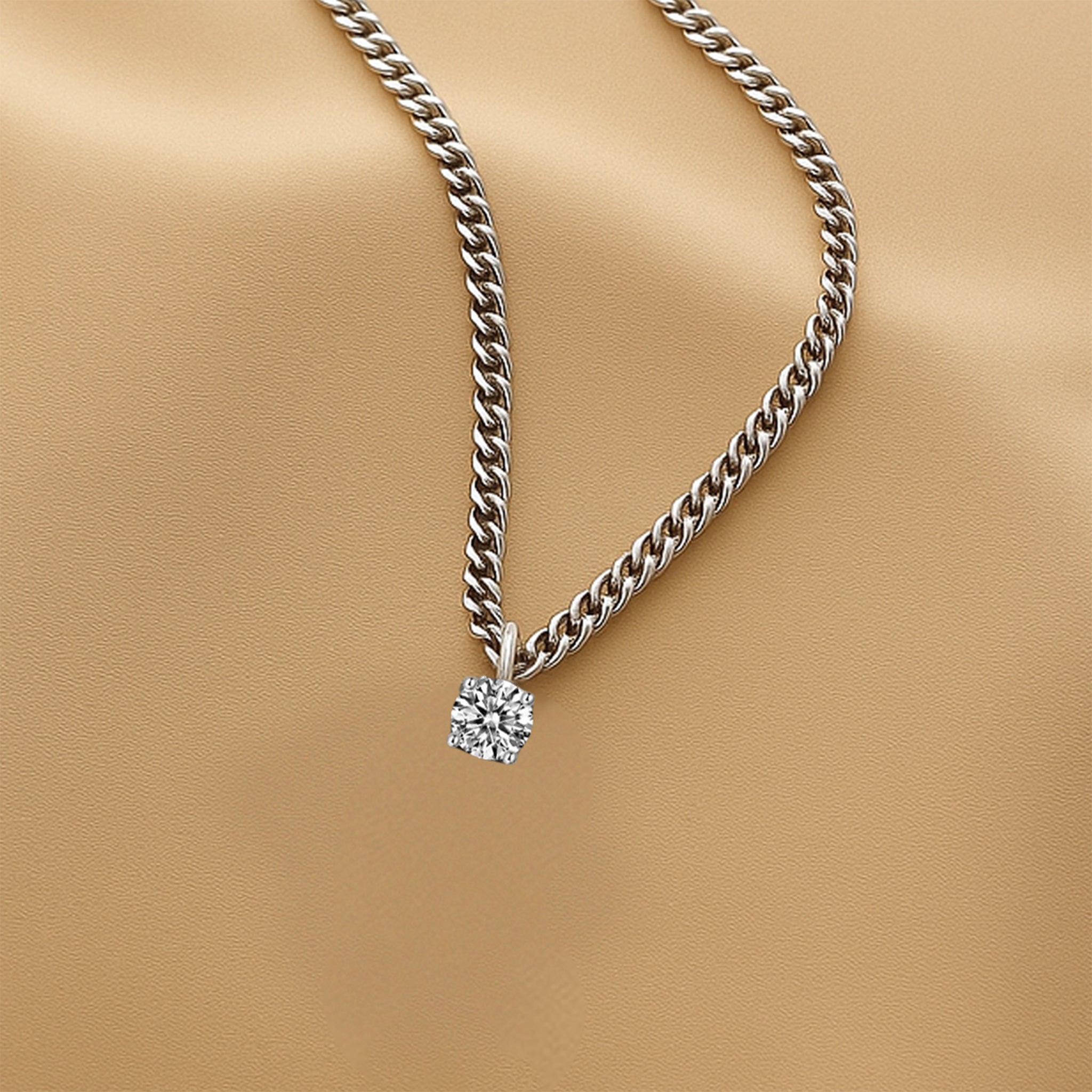 925 Sterling Silver Moissanite Necklace for Women And Men