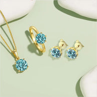 4pc Moissanite Set – Necklace, Ring & Earrings in 925 Silver