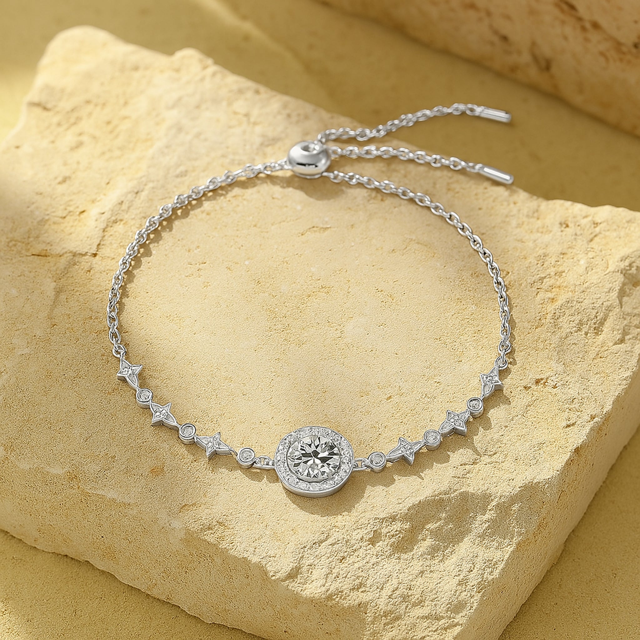 Moissanite Round Bag Simple  Bracelet for Women's