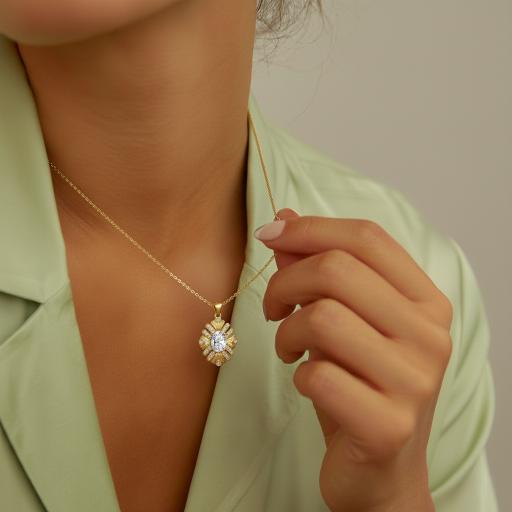 925 Silver Moissanite Bauhinia Sunflower Necklace For Charms Women