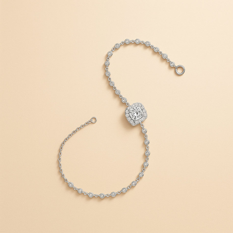 S925 Sterling Silver Moissanite Ladies Bracelet