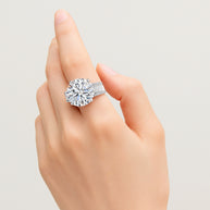 925 Sterling Silver Moissanite Ring Plated Women's Wedding Jewelry