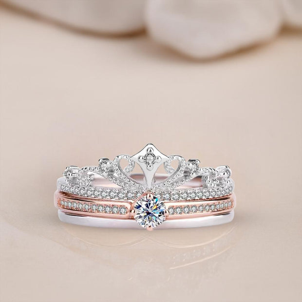 925 Sterling Silve Moissanite Diamond Crown Rings for Women