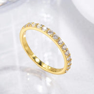 Moissanite Eternity Ring - Gold plated