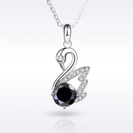 Moissanite Pendant & Chain - Swan - 925 Sterling Silver