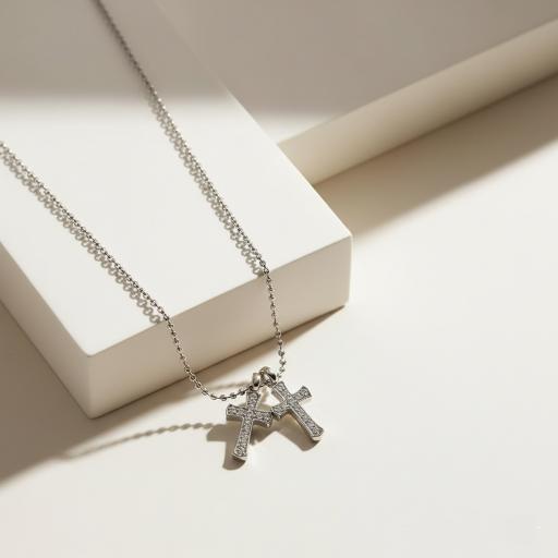 S925 Sterling Silver Cross Pendant Necklace for Men Women