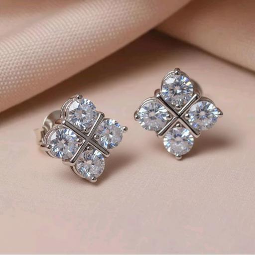 925 Sterling Silver Engagement Moissanite Stud Earrings for Women