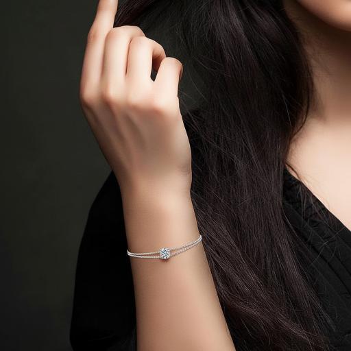 925 Sterling Silver Diamond Moissanite Bracelet