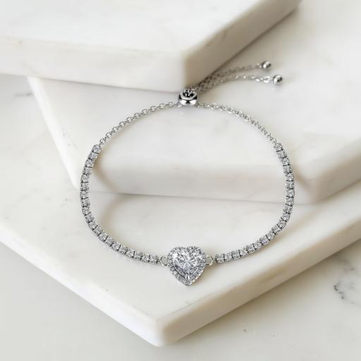 S925 silver women's bracelet Moissanite heart type women's jewelry