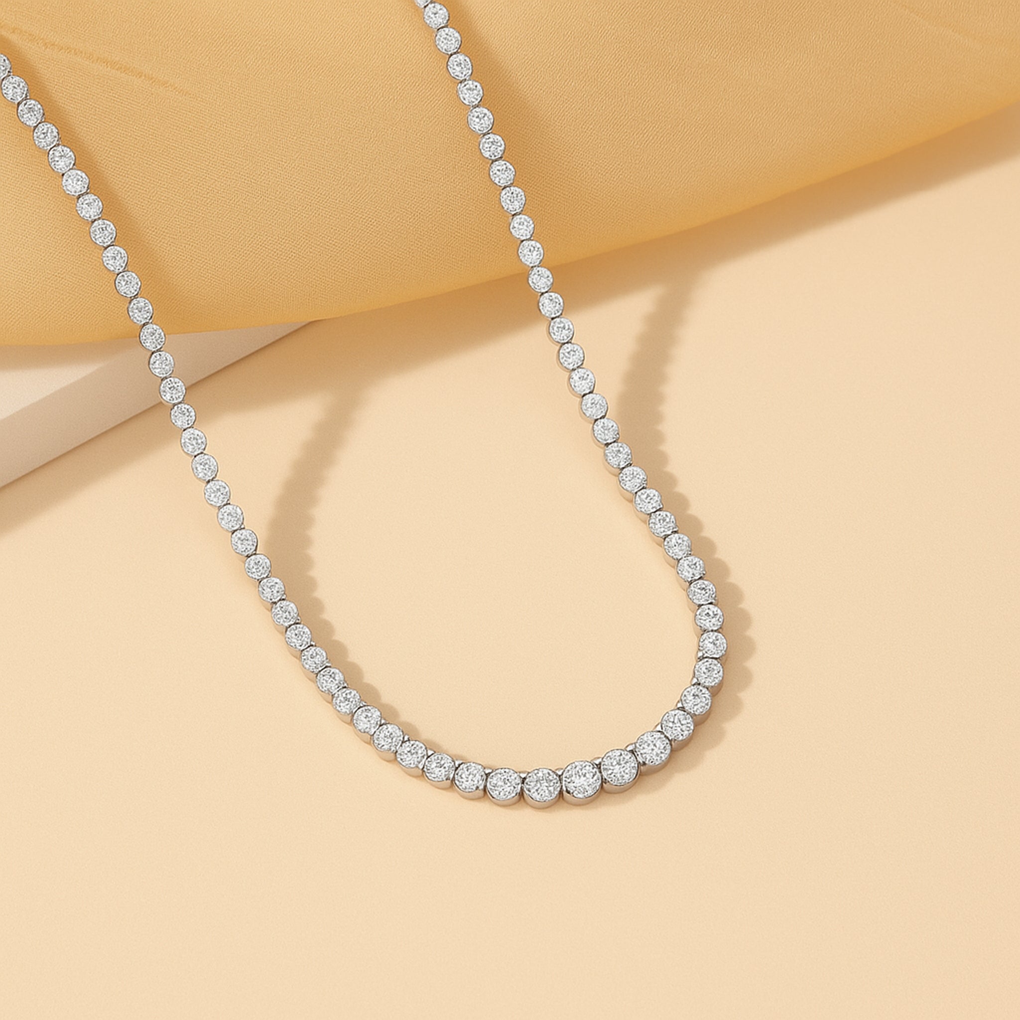 925 Sterling Silver Moissanite Diamond Chain Necklaces for Women