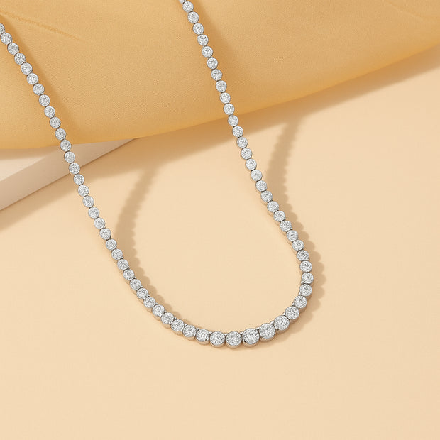 925 Sterling Silver Moissanite Diamond Chain Necklaces for Women