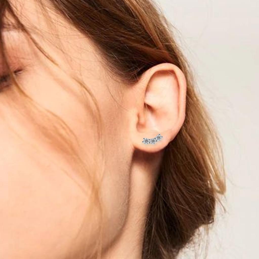 Moissanite Sterling Silve Diamond Earrings