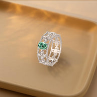 S925 Silver Moissanite Diamond Rings For Women's