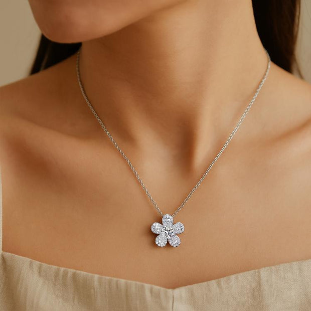 925 Sterling Silver Pendant Moissanite Necklace For Women