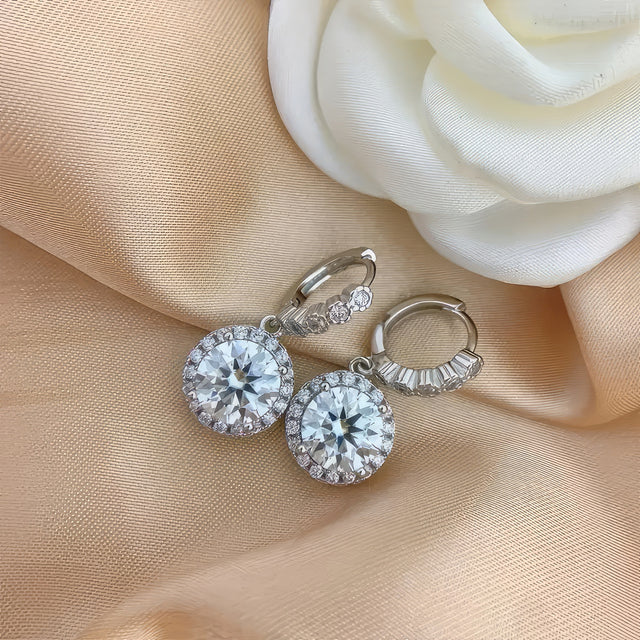 S925 Sterling Silver Moissanite Stud Earrings For Women's