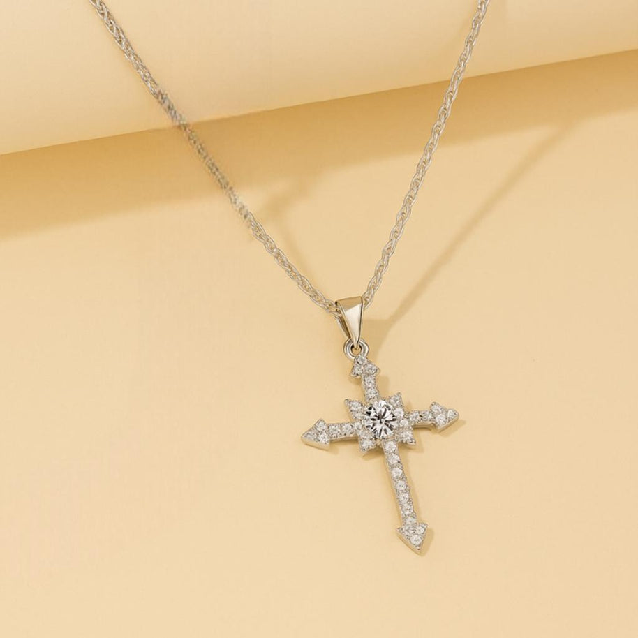 925 Silver Moissanite Pendant Diamonds Necklace