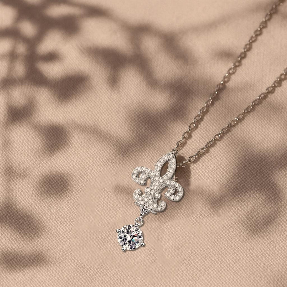 925 Sterling Silver Plated White Gold Diamond Necklaces For Women