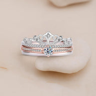 925 Sterling Silve Moissanite Diamond Crown Rings for Women
