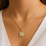 925 Sterling Silver Moissanite Necklace For Women