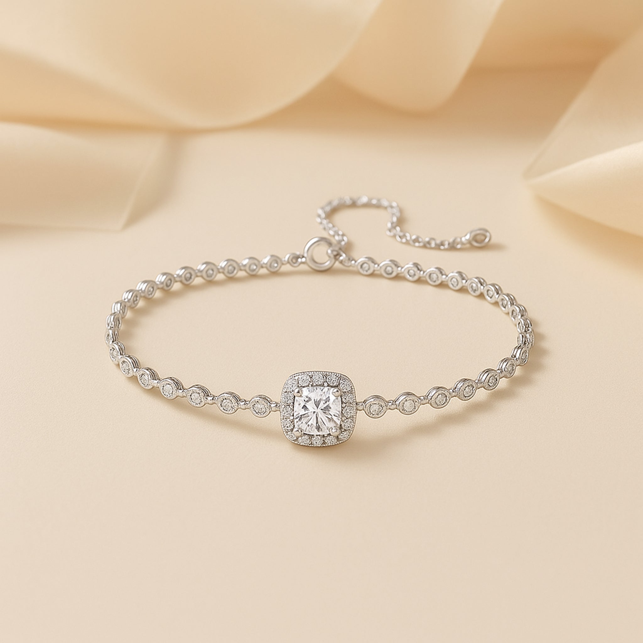S925 Sterling Silver Moissanite Ladies Bracelet