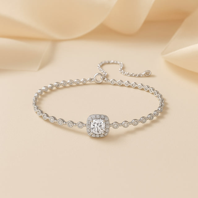 S925 Sterling Silver Moissanite Ladies Bracelet