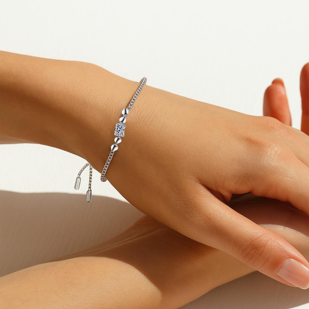 Moissanite S925 Sterling Silver Bracelets for Women